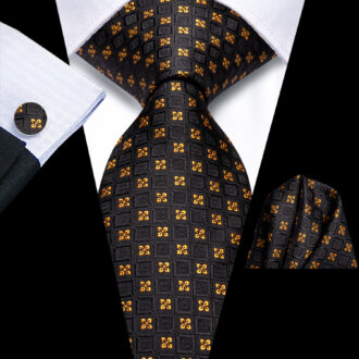 Golden Petals Geometric Tie Set